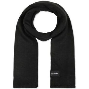 Calvin Klein Men's Woven Patch Logo Scarf, Black, One Size